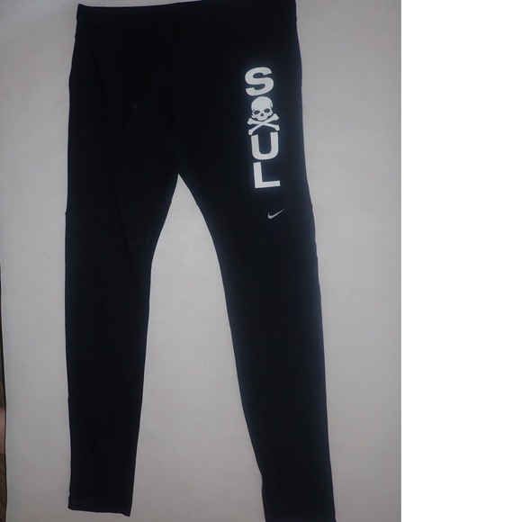 Nike Soulcycle Running Athletic Pants Womens L Black Dry-Fit Leggings Workout‎ - Picture 1 of 6